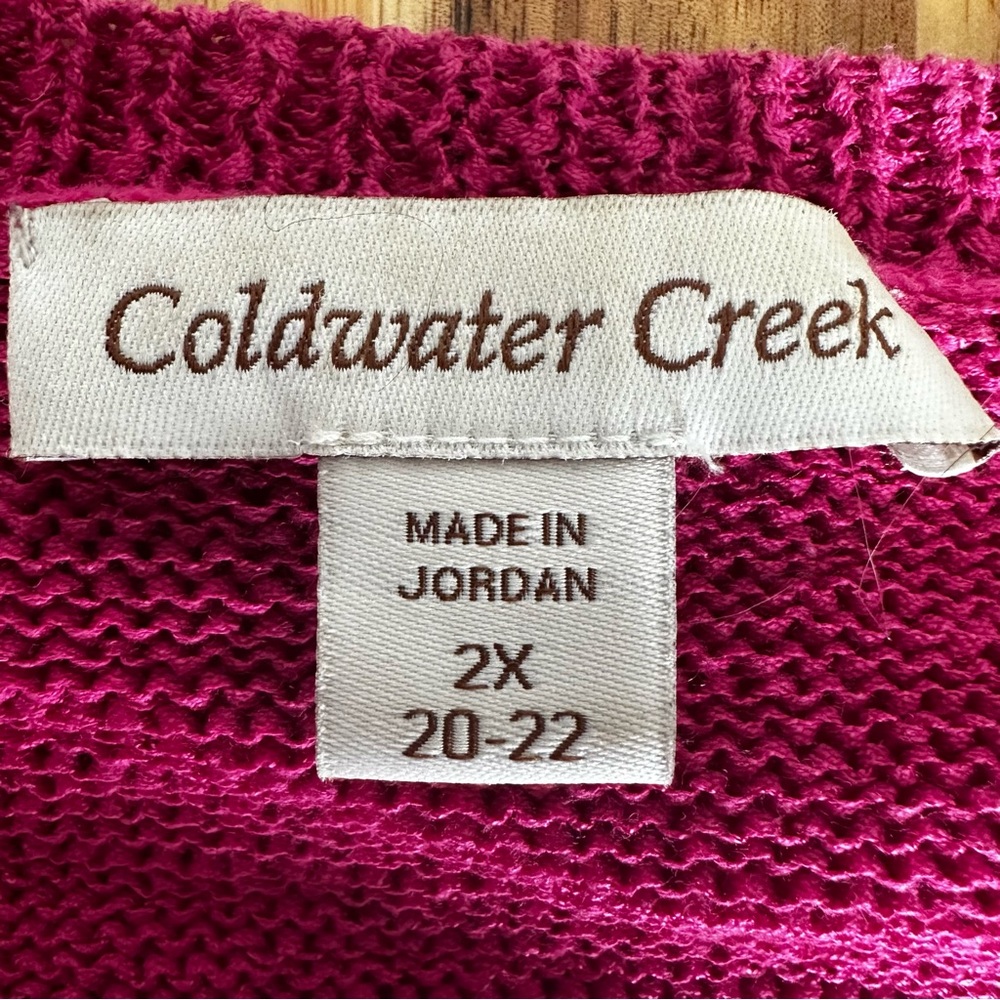 Coldwater Creek‎ Womens 2X 20-22 Deep Pink Open Front Knit Cardigan Sweater - Picture 11 of 11